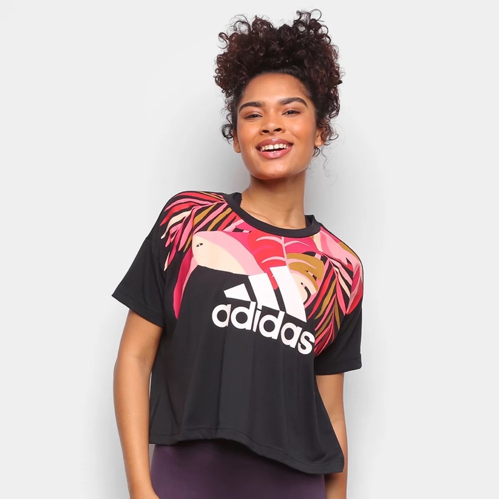 Adidas X Farm Rio Toucan cropped shirts NWT
